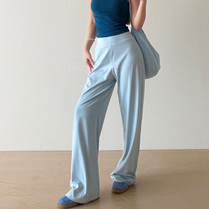 Leg-Lengthening Loose Yoga Pants for Women, Straight-Leg Sports Pants, High-Waisted Slimming Casual Breathable Fitness Long Pants for Running and Training Leg-Lengthening Loose Yoga Pants for Women, Straight-Leg Sports Pants, High-Waisted Slimming Casual Breathable Fitness Long Pants for Running and Training