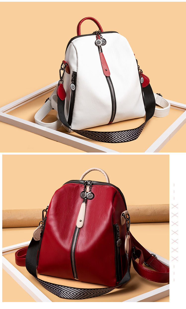 2024 Spring/Summer New Trendy Korean Edition Fashion Multi functional Soft Leather Backpack Large Capacity Women's Travel Bag_desvips.com