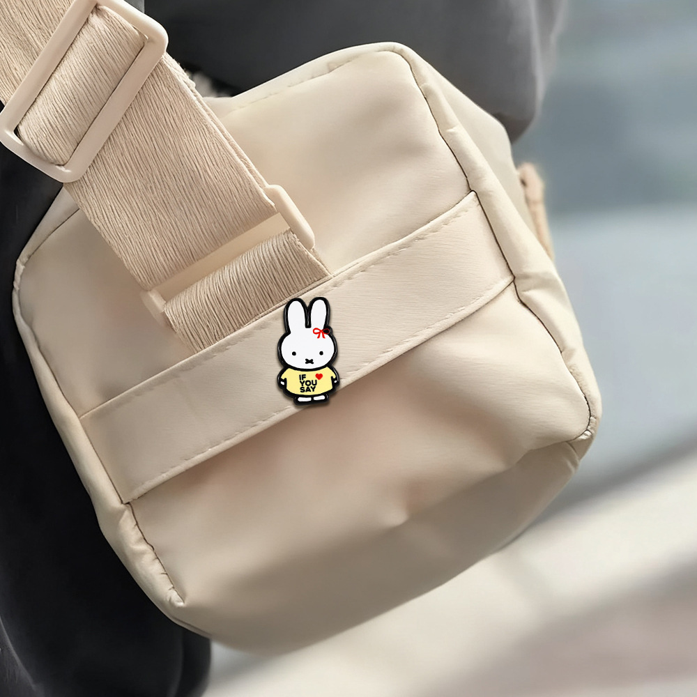 Classic Cartoon Brooch if You Say White Rabbit Badge Love Slogan Enamel Pin Fashion Collar Decoration Gift