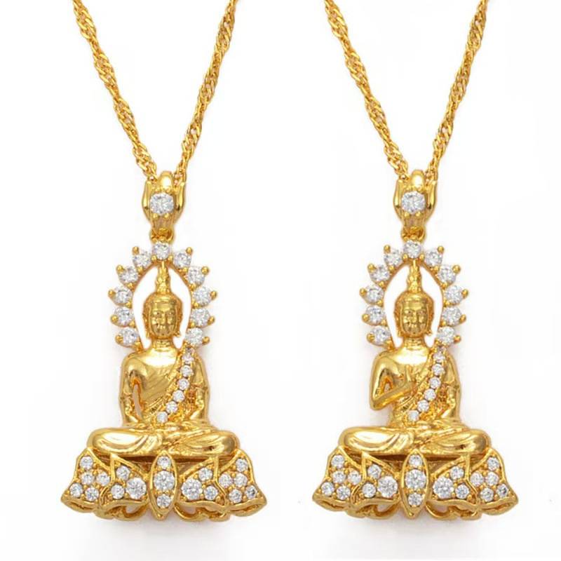 Southeast Asia Thailand Nepal Hot Selling Buddha Gold-Plated Buddha Pendant Necklace Men and Women Necklace Decoration Southeast Asia Thailand Nepal Hot Selling Buddha Gold-Plated Buddha Pendant Necklace Men and Women Necklace Decoration