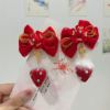 Hair accessory, children's Hanfu with bow, strawberry with butterfly, hairgrip, new collection