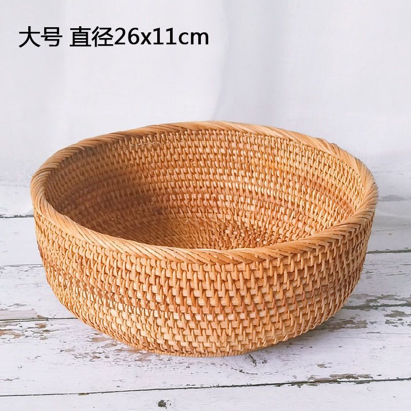 Cestas de almacenamiento de frutas de caña trenzadas vietnamitas canasta de sala de estar casera de bocadillos cestas de dulces creativas canasta de frutas secas caja