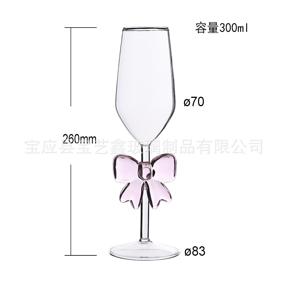 Taza de vidrio de princesa de lazo rosa creativa de estilo ins Taza de leche Taza de desayuno Taza de yogur Taza de jugo