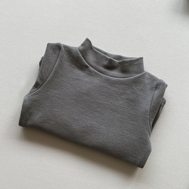Camisa de fondo para niños Otoño e Invierno nueva Camiseta de algodón de Cachemira superior elástica para niños camisa de fondo para bebés estilo coreano ropa para niños
