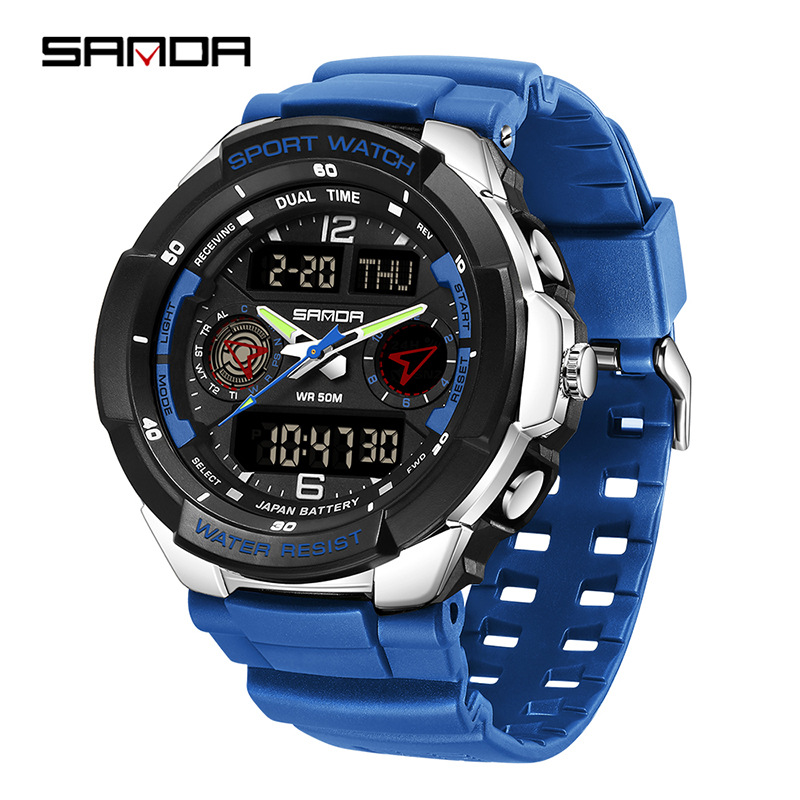 SANDA SANDA estudiantes tendencia relojes electrónicos de moda de secundaria junior reloj deportivo despertador impermeable tabla de montaña 6197