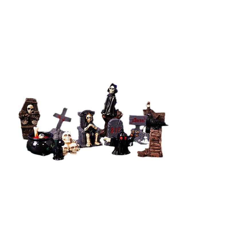 Estilo explosivo decoración transfronteriza Halloween esqueleto fantasma Pascua calabaza hueso momia decoración micro paisaje bricolaje