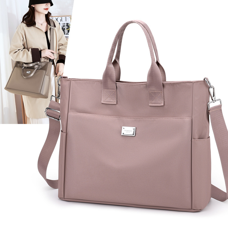 Fashion Women's Shoulder Bag Nylon Fabric Versatile Korean-Style Handbag Crossbody Bag Middle-Aged Mom Bag Solid Color Tote Bag