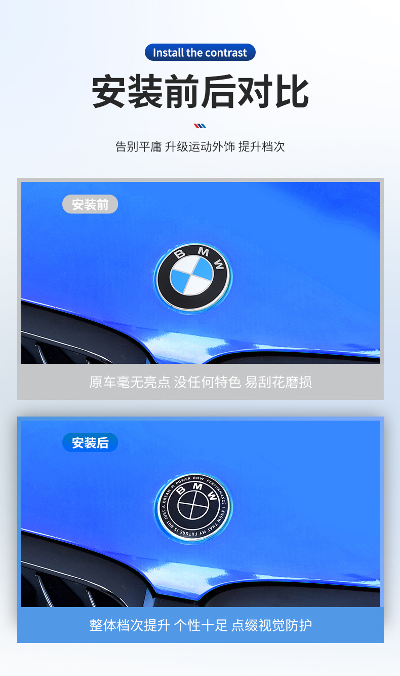 Applicable to BMW 50th Anniversary Car Standard Modification 3 Series 5 Series X1X3X5 Joint Limited Edition Front Standard Tail Standard Hub Cover Standard