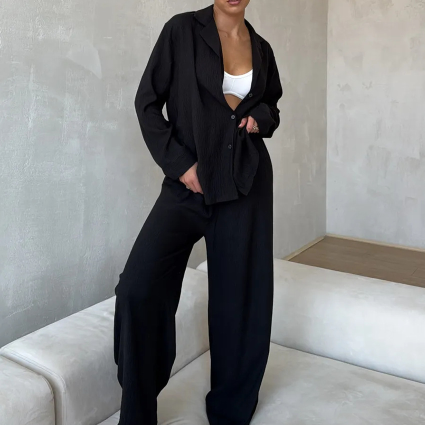 Conjunto de Pijama de Verano 2025, Estilo Europeo y Americano, Suave y Cómodo, Manga Larga y Pantalón Largo, para Mujer, Ropa de Dormir