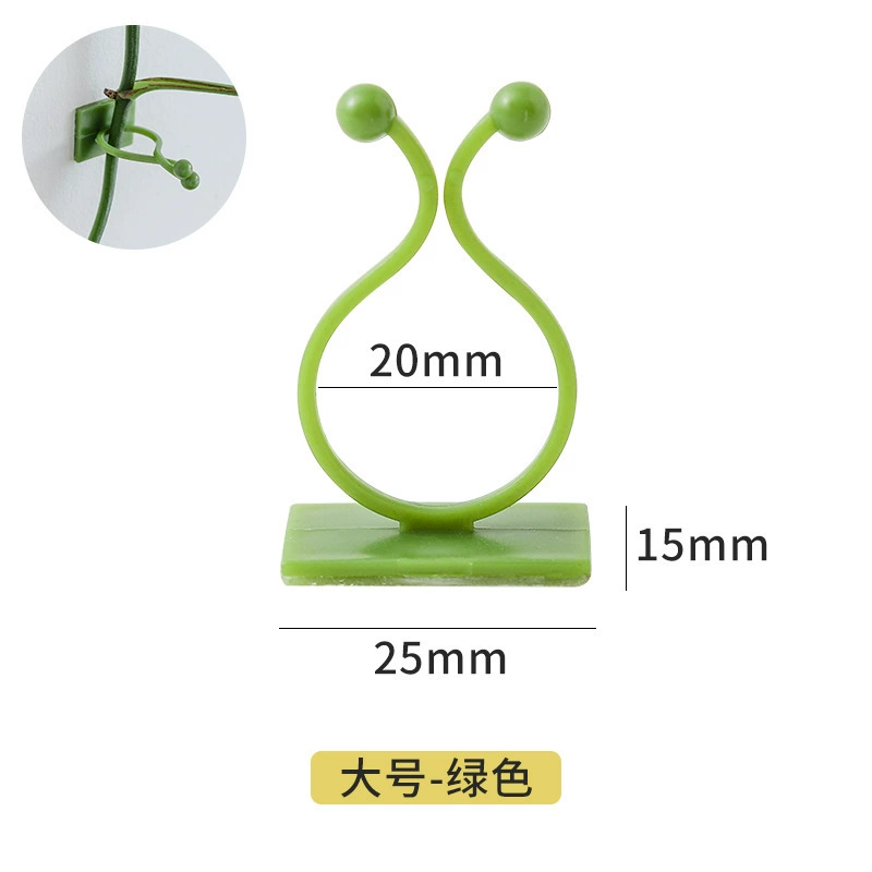 Wall Plant Fixer Green Looplasty — self-adhesive PP vine hooks, small/medium/large