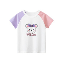 27home韩版童装女童短袖T恤衫 2024夏季新款宝宝衣服卡通一手货源