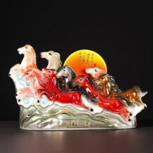 空瓶 八骏雄风景德镇陶瓷生肖马酒瓶酒壶密封装饰摆件礼品5斤装