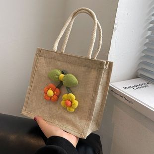 Cute Hand-Held Lunch Bag 2021Ins Forest Style Versatile Handbag Outing Cosmetic Bag Ins Storage Mengnuo
