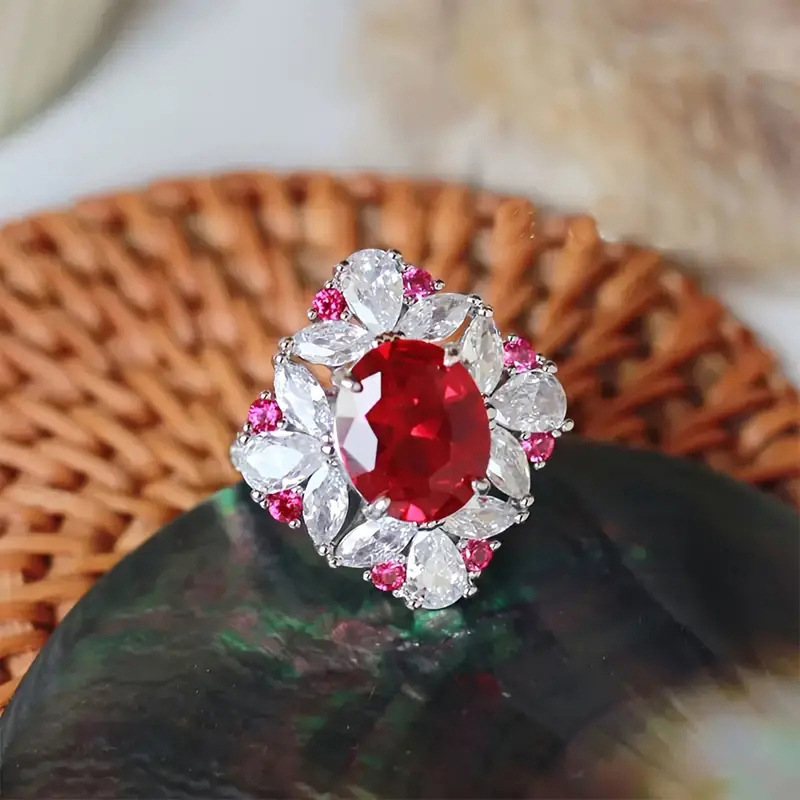 Rings Classification 10, 6, 9 Ring Size Vintage Style Shiny Water Droplets Rhombus Copper Inlay Zircon Rings