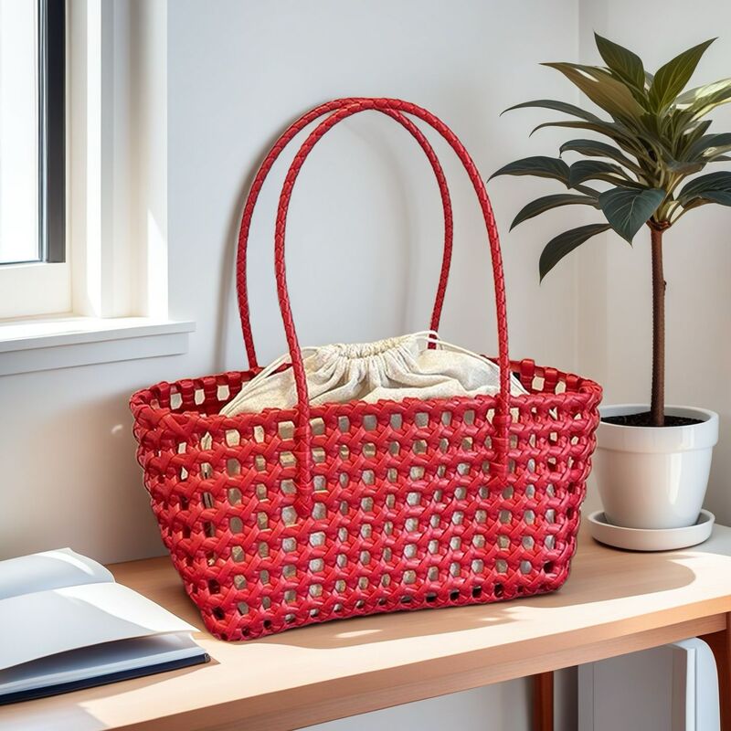 Korean Designer New Hollow Woven Bag Vegetable Basket Beach Handmade Woven Basket Shopping Armpit Shoulder Bag Korean Designer New Hollow Woven Bag Vegetable Basket Beach Handmade Woven Basket Shopping Armpit Shoulder Bag