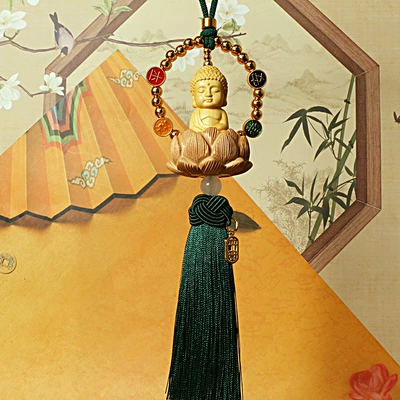 Car hanging pendant pendant small Buddha blessing - little-buddha-peace-and-joy-wealth-green