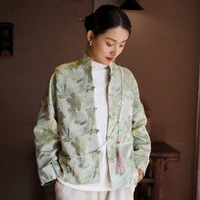 新中式女装2025秋季新款外套女中国风缎面复古上衣提花外套批发