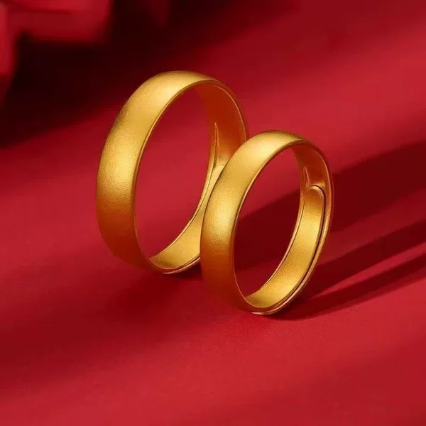 Cross-Border Hot-Selling Vietnamese Sand Gold Color Traditional Elegant Round Ring, Open Surface Ring, Popular on Social Media Live Streaming