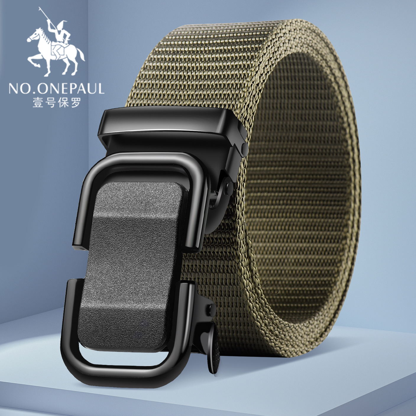 Cinturón con hebilla automática para hombre, tendencia, todo fósforo, sin perforaciones, cinturón para hombre, jeans de entrenamiento militar, pantalones tejidos, lona