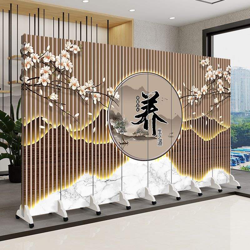 Traditional Chinese Medicine Health Center Screen Partition Moxibustion Head Therapy Massage Health Care Beauty Salon Foldable Mobile Shielding Wall