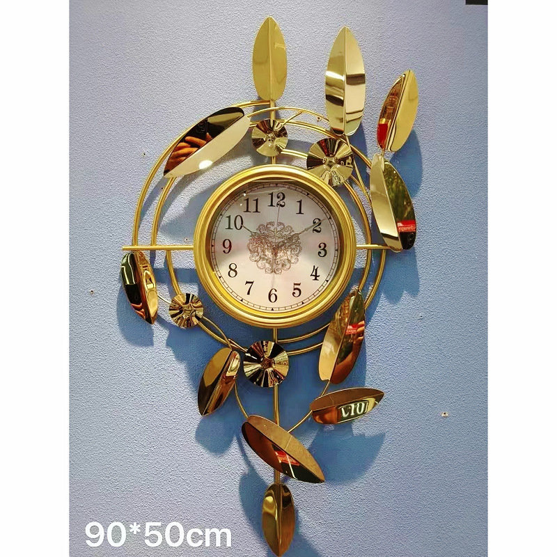 Modern Light Luxury Style Sofa Background Wall Decoration Wall Clock Bedroom Metal Simple Living Room Stainless Steel Titanium Wall Hanging