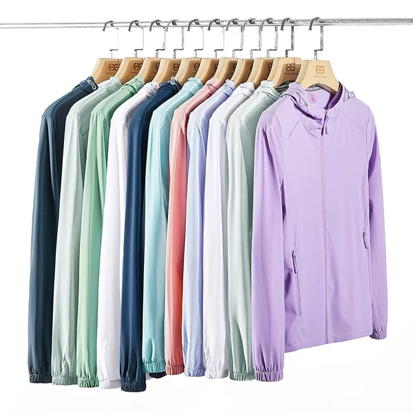Sunscreen Clothing Couple's Ultraviolet Protection Jacket Breathable Skin Clothing Outdoor Cool Solid Color Jacket Windbreaker Sports