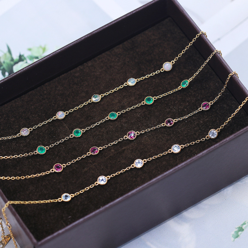 Japanese style aget dream natural crystal opal bracelet female 925 sterling silver fresh sweet bracelet one-piece delivery