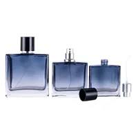 B060-30ml 50 мл 100 мл высококачественный градиентный цвет плоский квадратный стеклянный пустой флакон для духов суб-флакон с распылителем