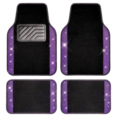 Universal Foot Pad: Fashionable Shiny Carpet, Pvc Waterproof - light-violet