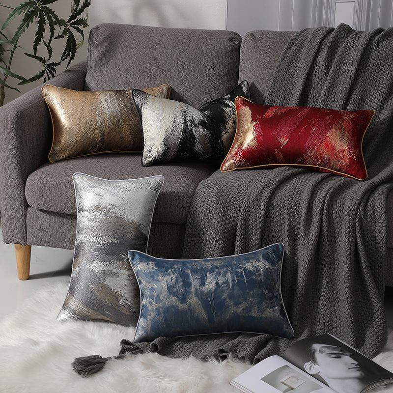 Cross-border in stock new high-precision luxury sofa decoration waist pillow pillow piping home bedroom sofa pillowcase