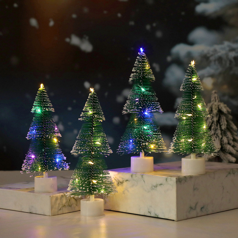 Cross-Border Christmas Decoration Led Mini Colorful Christmas Tree Creative Christmas Gifts Atmosphere Decoration Ornaments