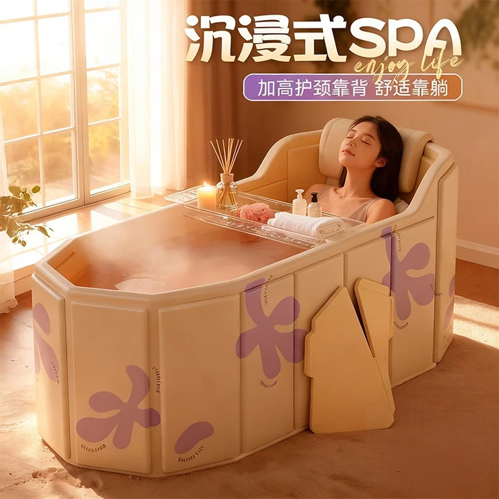 Warm Winter Couple's Double-Seat Bathtub, Foldableable Thickeneded Full-Soak Bathtub for Adults' Home Small Space Warm Winter Couple's Double-Seat Bathtub, Foldableable Thickeneded Full-Soak Bathtub for Adults' Home Small Space