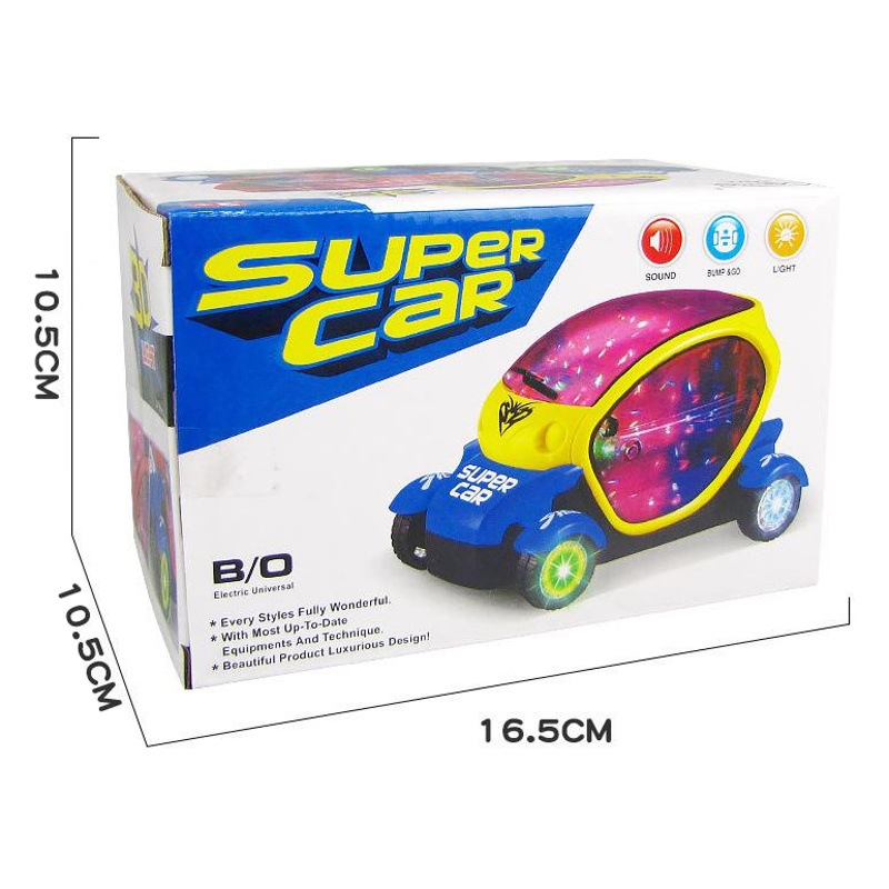 Nuevo 3D iluminación coche modelo eléctrico universal giratorio colorido música dibujos animados coche juguete puesto Venta caliente al por mayor