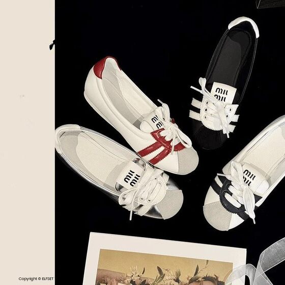 2024 New Summer Style Breathable White Shoes Slip-on Sneakers French Gentle Ballet Sneakers for Women Flats