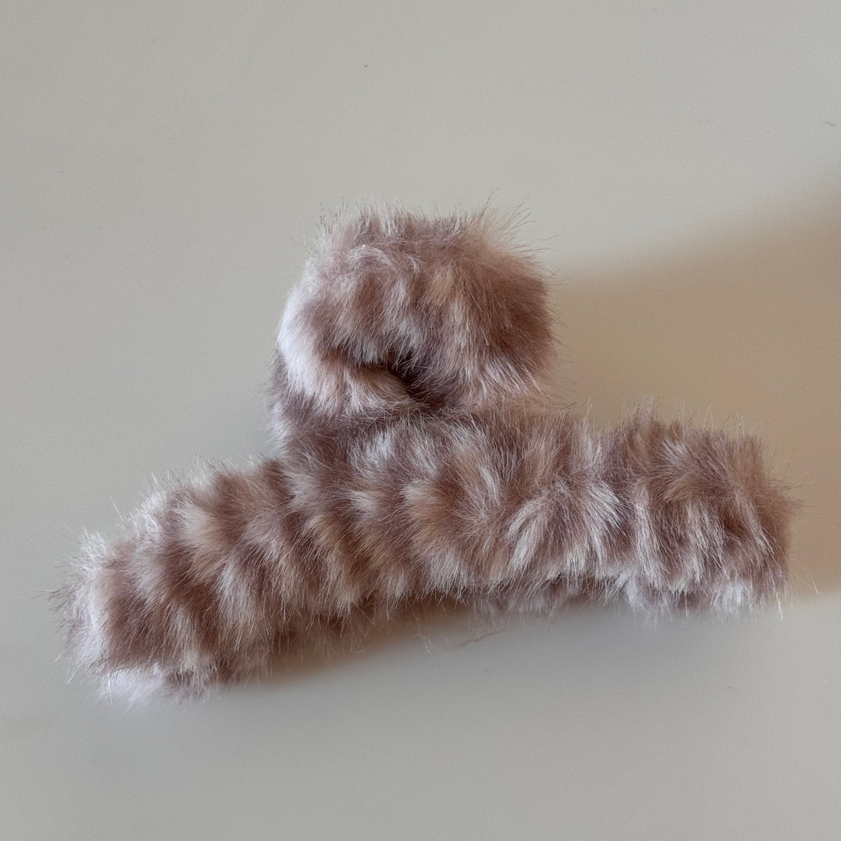 Tiger stripe plush one-piece - pink