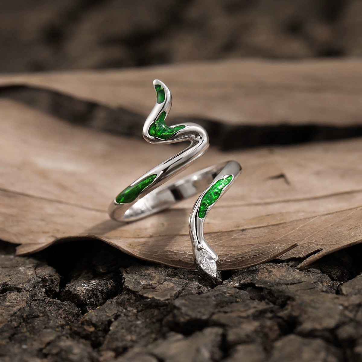 Кольцо из серебра S925 с змеёй из diamonds, для женщин, холодный стиль, нишевая индивидуальность, легкая роскошь, резиновое кольцо