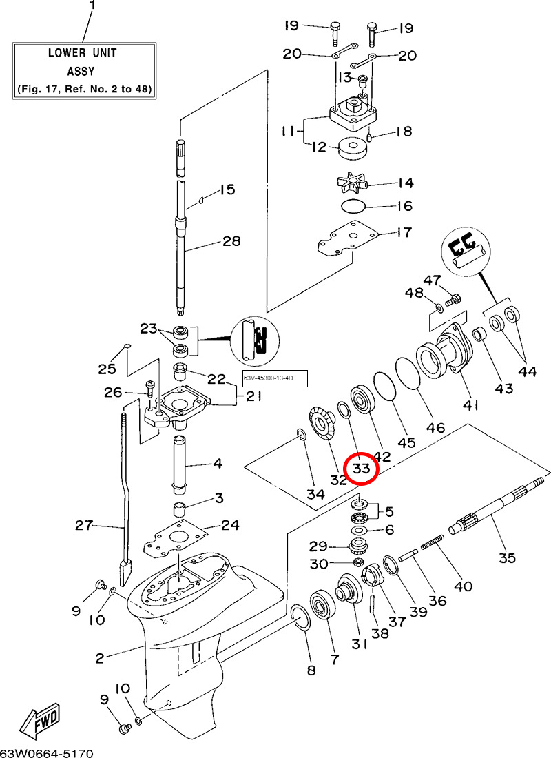 33)翟墨DEMONS舷外机船外挂机倒挡齿轮调整垫片626-45577-00-01