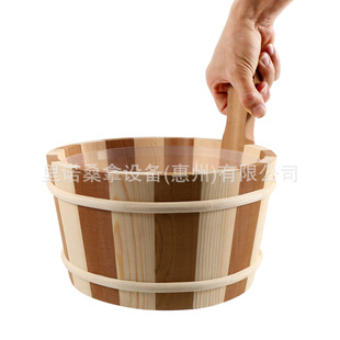 Sauna Room Accessories Cedar Wood Pine Stitching Shower BarreL Dry Steam Sauna SuppLies BuiLt-in 4L PLastic Liner