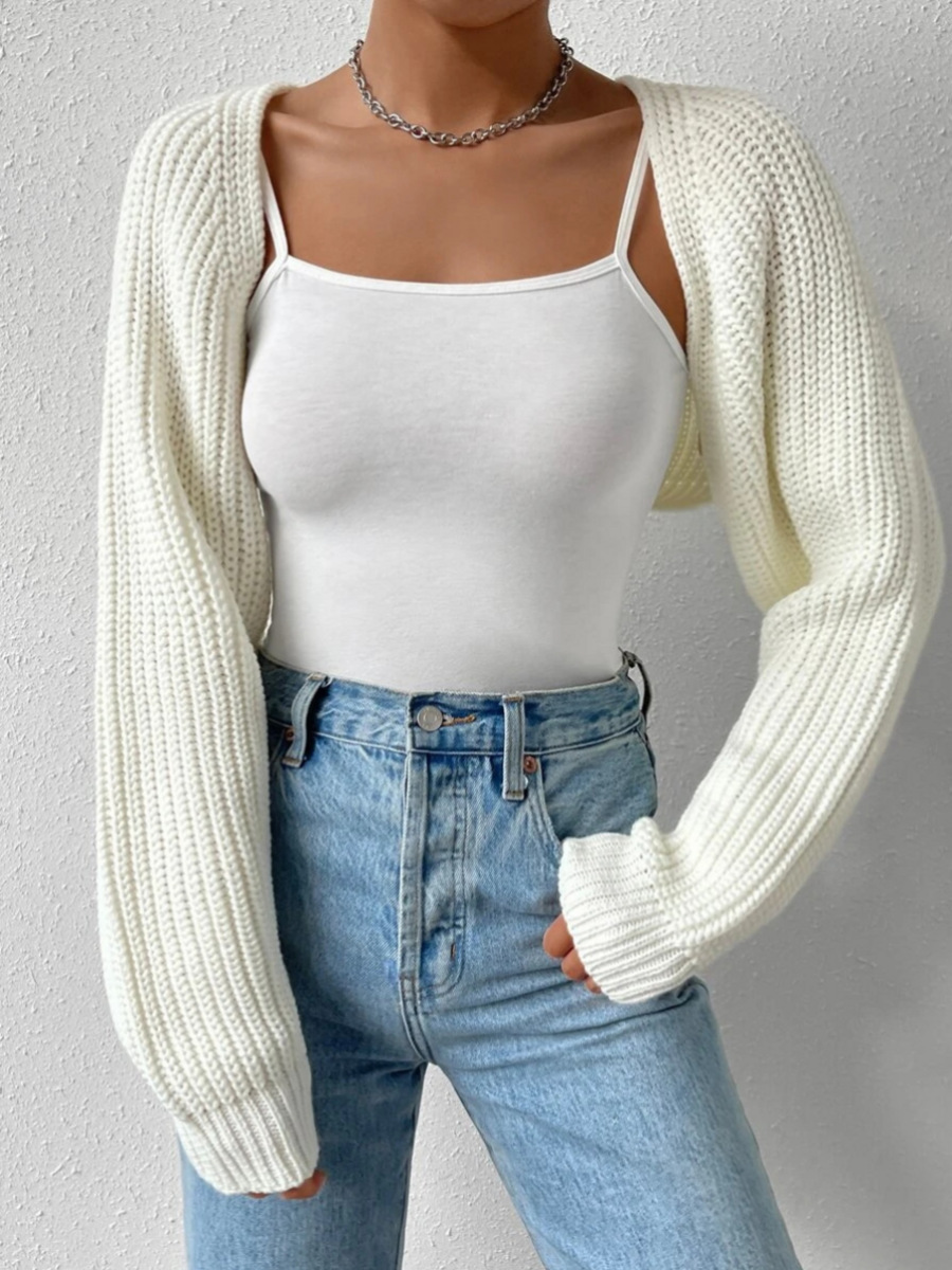 Women's Sweater Long Sleeve Sweaters & Cardigans Rib-knit Casual Simple Style Solid Color display picture 5