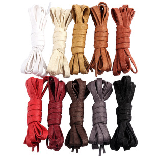 [现货直销7mm扁平打蜡鞋带厂家批发7毫米蜡绳运动爬山休闲皮鞋鞋带]