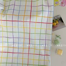 40支全棉梭织彩色多巴胺格子印花面料 手工DIY箱包发圈童装服装布