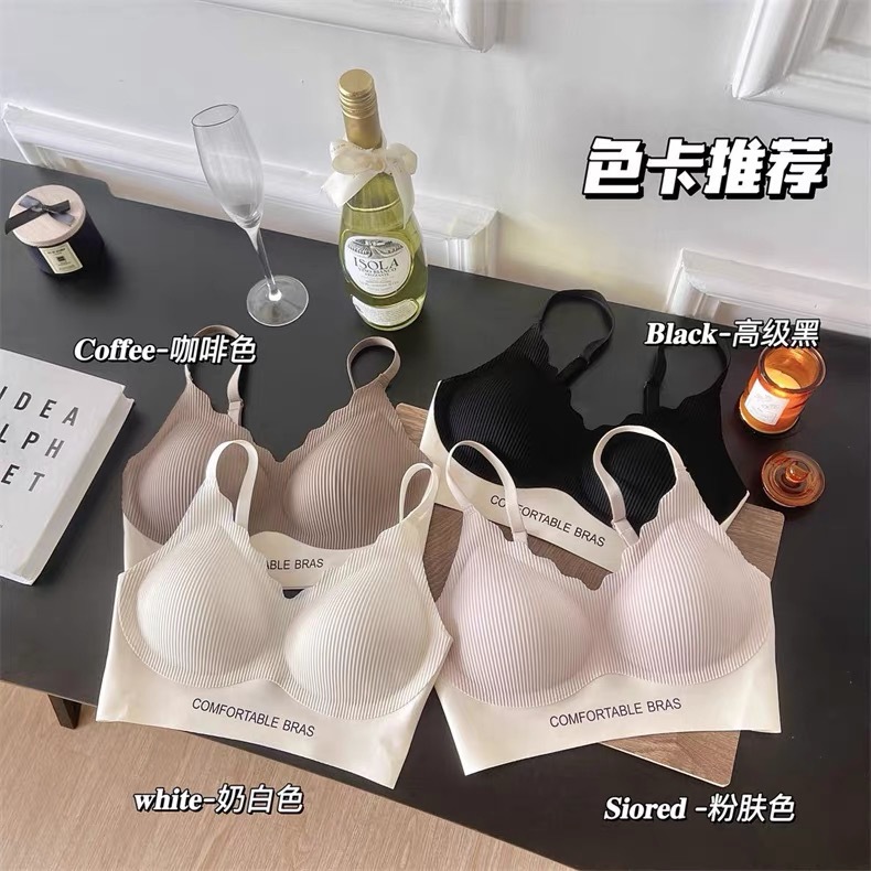 Ropa interior deportiva, chaleco para mujer, estilo de una pieza, espalda delgada sin costuras, sin anillo de acero, sujetador de texto anti-caída