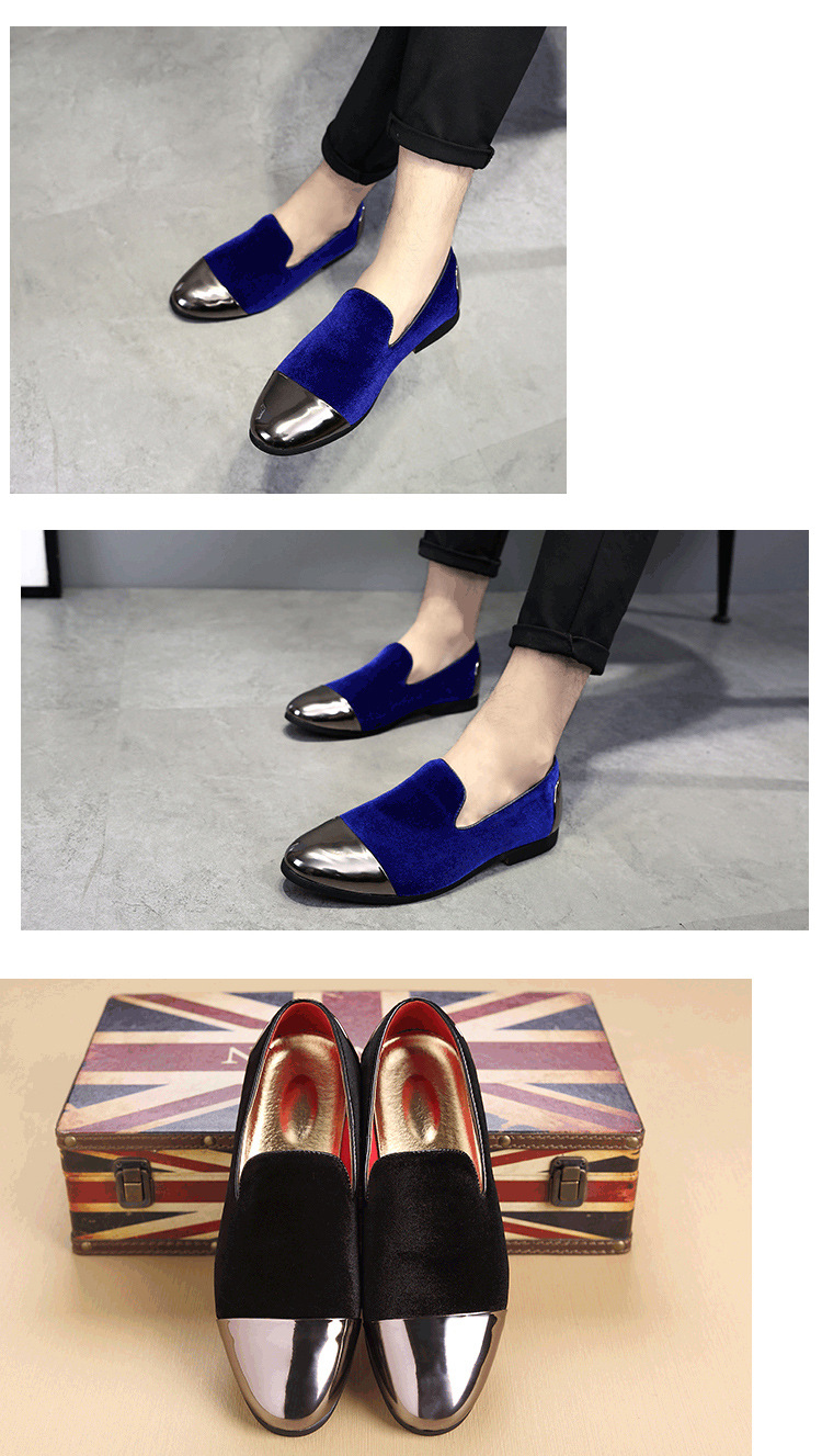 Suede single shoe peas plus size loafers_voghion.com