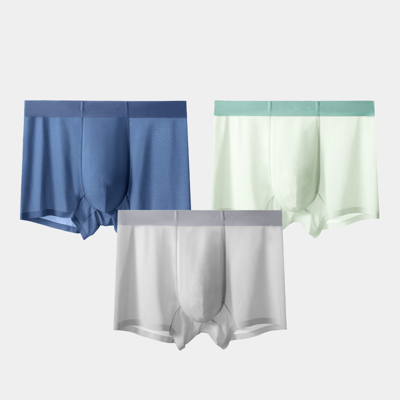 Big Orange secret men's ice silk underwear factory wholesale fine mesh breathable boxers antibacterial seamless men's underwear head Big Orange secret men's ice silk underwear factory wholesale fine mesh breathable boxers antibacterial seamless men's underwear head