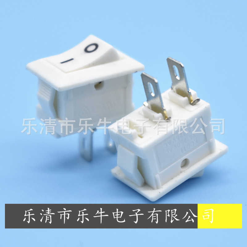 船型开关 KCD11 10*15mm 2脚2档白色直脚/弯脚白色小翘板电源开关