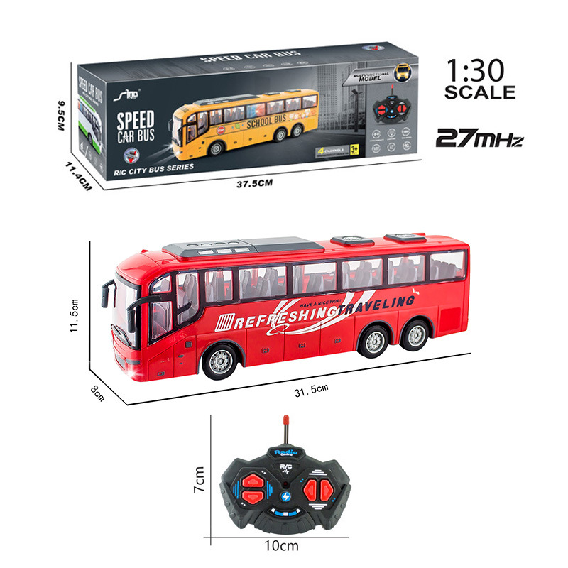 Transfronterizo eléctrico de control remoto inalámbrico de simulación de luz de control remoto modelo de coche autobús escolar autobús turístico bus