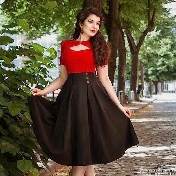 Women's Clothing High-Waisted Pleated Midi Skirt For Women Solid Color Spring Autumn Style Full Skirt_ecoleips.com