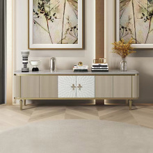 美式轻奢贝壳电视柜大理石现代简约小户型客厅茶几组合储物落地柜