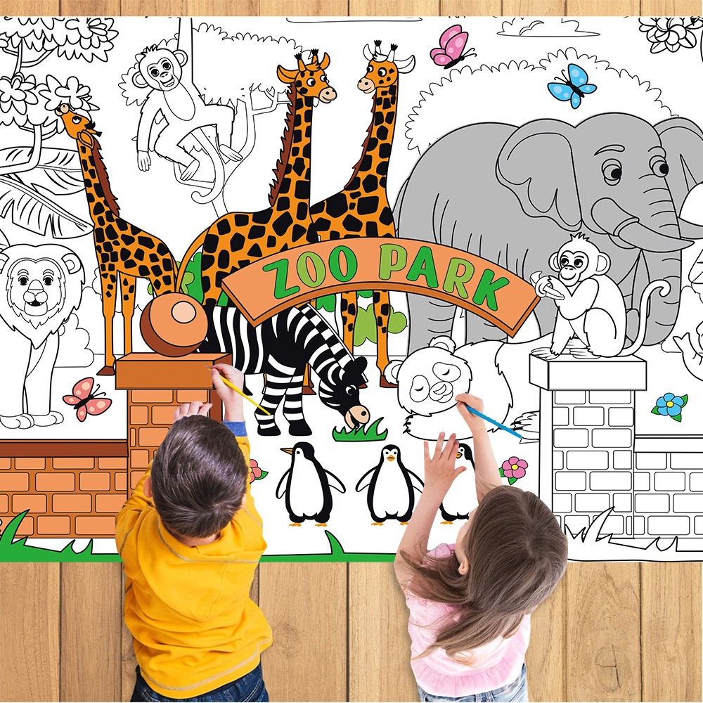 La tela de pintura para bebés de jardín de infantes no está sucia, la pared se puede pegar a la pared para colorear, pintura, papel de dibujo, pintura larga, rollo de graffiti para niños