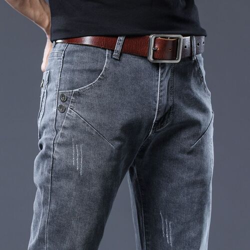 Summer 2020 Popular Elastic Men's Jeans Korean Style Fashion Trend Brand Mini Straight Pants Direct Sale